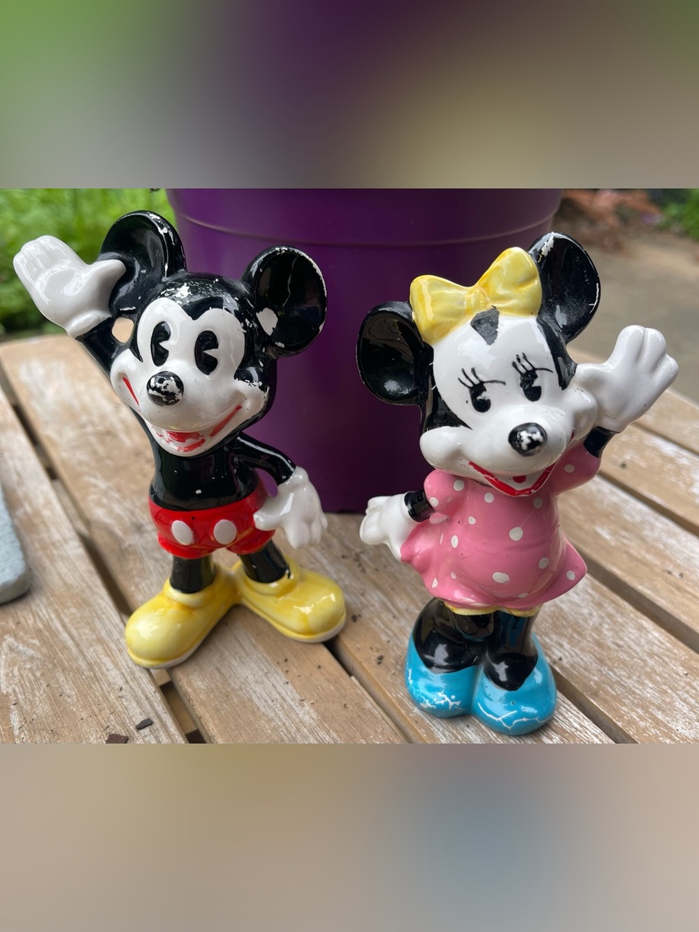Vintage Mickey & Minnie Mouse Figurines – Made in Japan – Retro Disney Decor